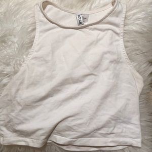 White high neck crop top